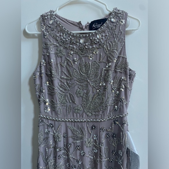 NWT Mac Duggal Sleeveless Beaded Midi Cocktail Dress with Back Slit - Picture 3 of 11